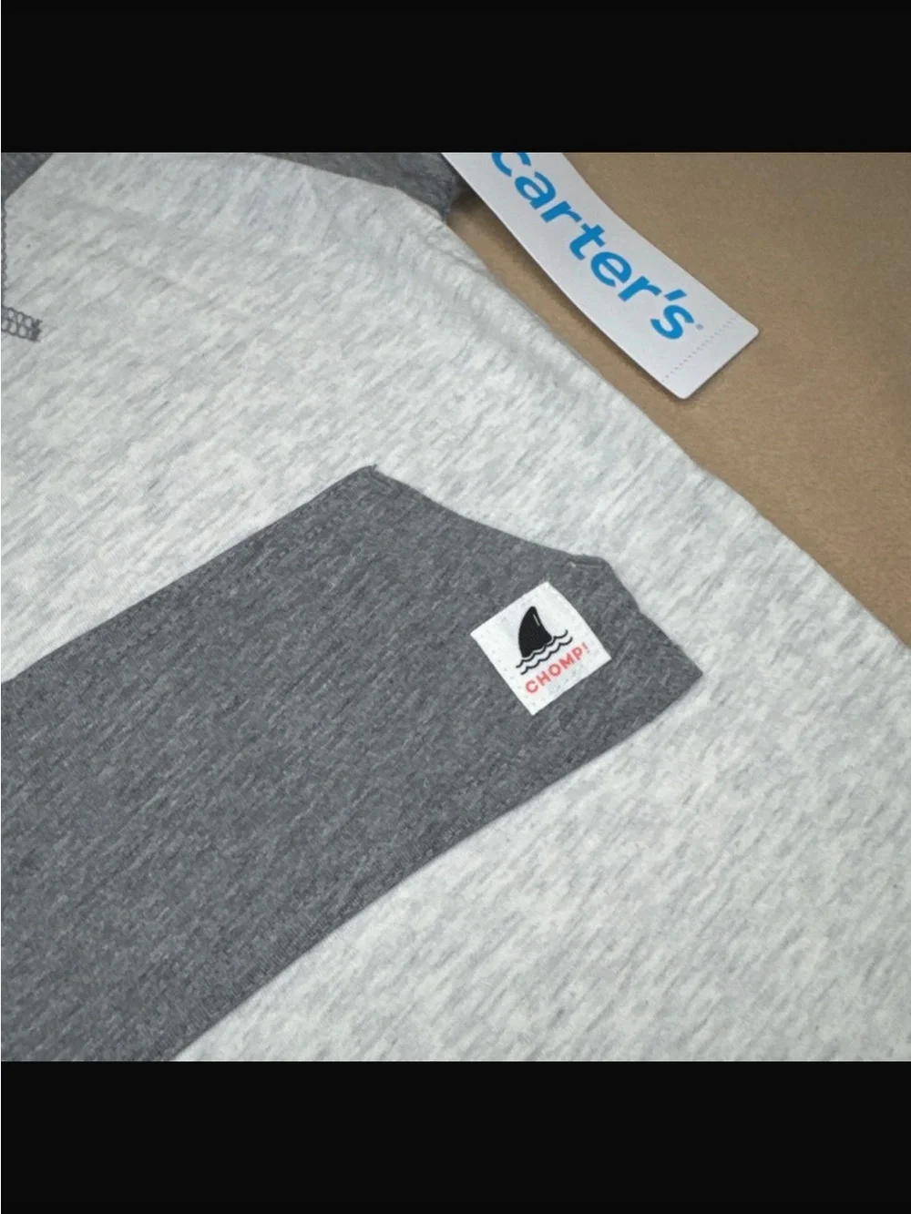 Carter's Grey Shark Baby Romper with Hoodie